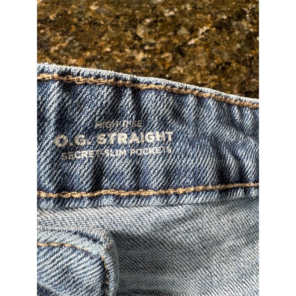 Old Navy OG Straight Jeans Womens Size 12 Light Wash Blue Hi-Rise - Picture 11 of 13